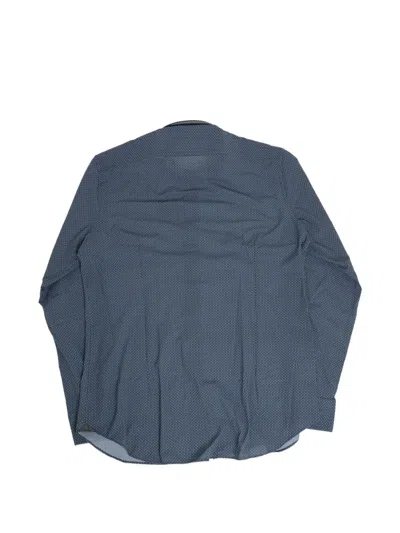 Corneliani Patterned Stretch Shirt In Blue