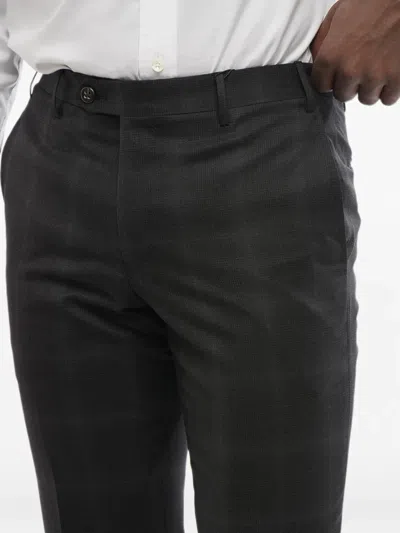 Corneliani District-check Wool Trousers In Black