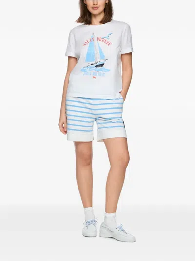 Marccain Graphic-print Rolled-cuff T-shirt In White