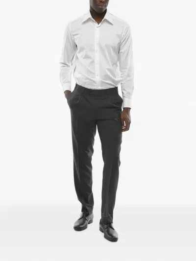 Corneliani Grey Tailored Trousers In Black