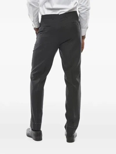 Corneliani Grey Tailored Trousers In Black