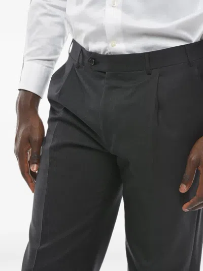 Corneliani Grey Tailored Trousers In Black