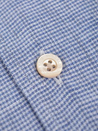 Corneliani Houndstooth-pattern Shirt In Blue