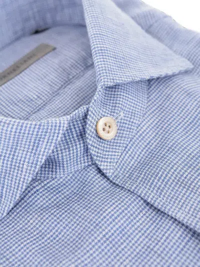 Corneliani Houndstooth-pattern Shirt In Blue