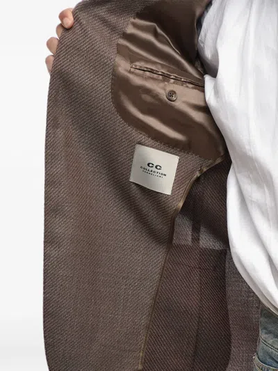 Corneliani Brown Notched Lapel Blazer In Brown