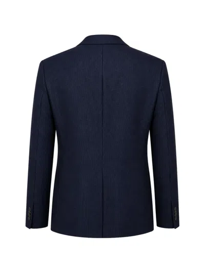 Corneliani Virgin Wool-silk Unlined Whisper Blazer In Blue