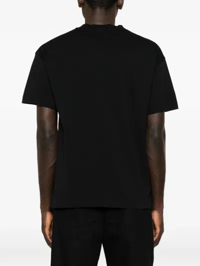 Palm Angels Logo Cotton Crew Neck Regular T Shirt In Black