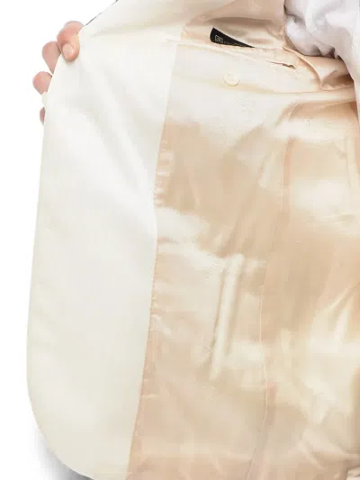 Corneliani Herringbone Single-breasted Blazer In White