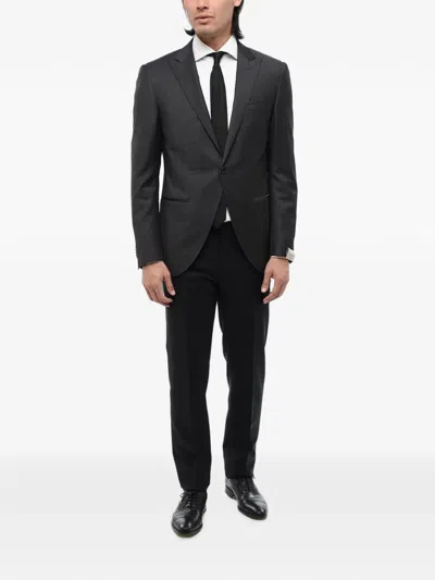 Corneliani Academy Peak-lapel Blazer In Black