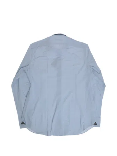 Corneliani Patterned Long-sleeve Shirt In Blue