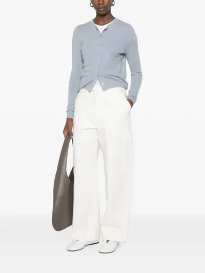 Bompard Plain-knit Cardigan In Blue