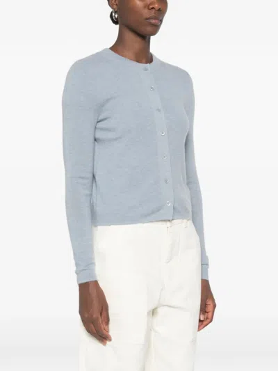 Bompard Plain-knit Cardigan In Blue