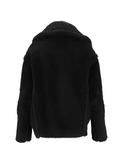 Max Mara Teddy Double-breasted Jacket In Black