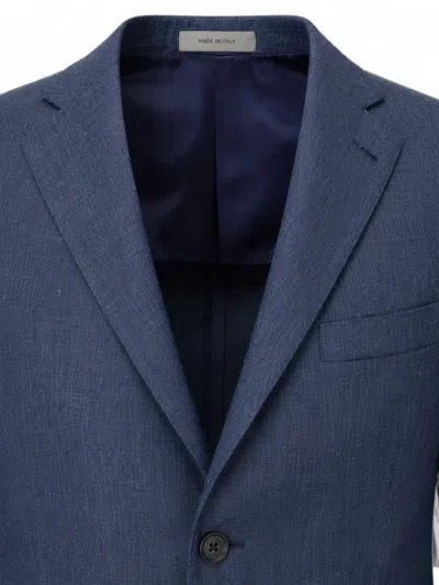 Corneliani Single-breasted Notch-lapels Blazer In Blue