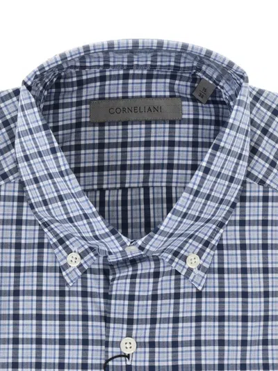 Corneliani Checked Button-down Shirt In Blue