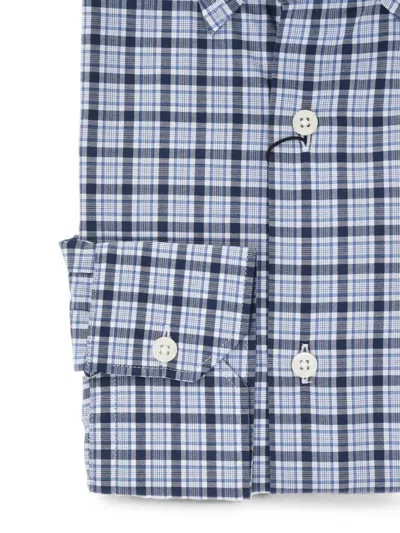 Corneliani Checked Button-down Shirt In Blue