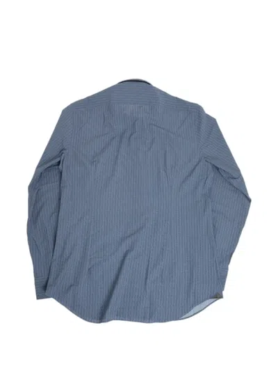 Corneliani Herringbone-patterned French-collar Shirt In Blue