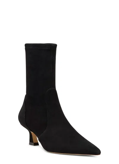 Stuart Weitzman 50mm Vinnie Suede Stretch Booties In Black