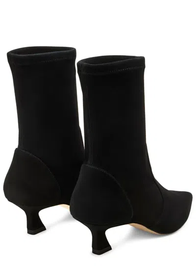 Stuart Weitzman 50mm Vinnie Suede Stretch Booties In Black