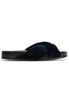Chloé Blue Velvet Nolan Slide Sandals