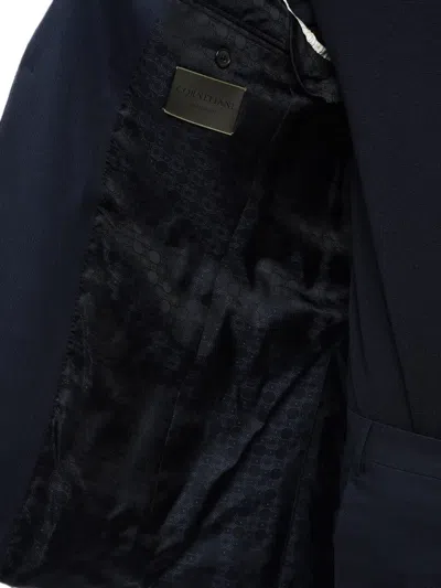Corneliani Single-breasted Wool Blazer In Blue