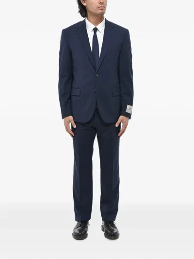 Corneliani Flap-pocket Single-breasted Suit In Blue