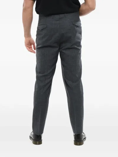Corneliani Linen-blend Belt-loop Trousers In Black