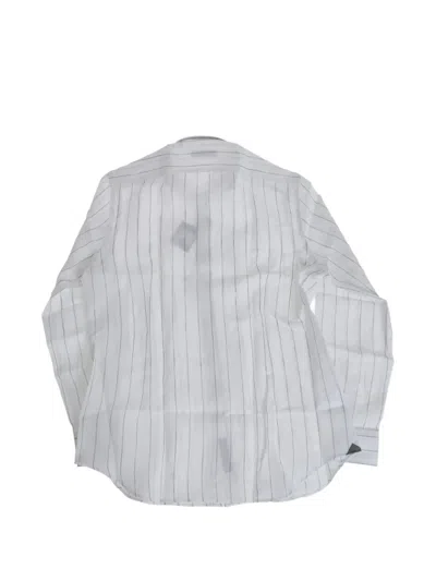 Corneliani Striped Linen Shirt In White