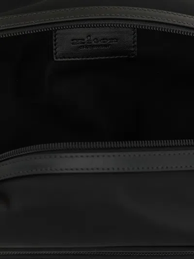 Kiton Rectangular Travel Case Front Pocket In Black
