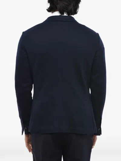Corneliani Patch-pocket Single-breasted Blazer In Blue