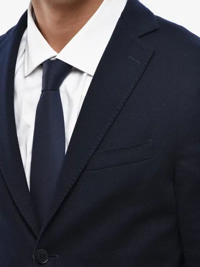 Corneliani Patch-pocket Single-breasted Blazer In Blue