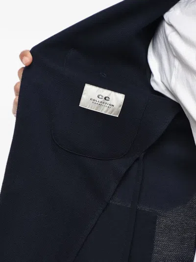 Corneliani Patch-pocket Single-breasted Blazer In Blue