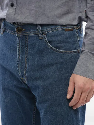 Corneliani Contrasting-stitch Regular-fit Jeans In Blue