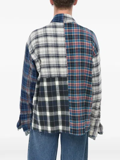 Greg Lauren Patchwork Shawl-collar Shirt In Multi