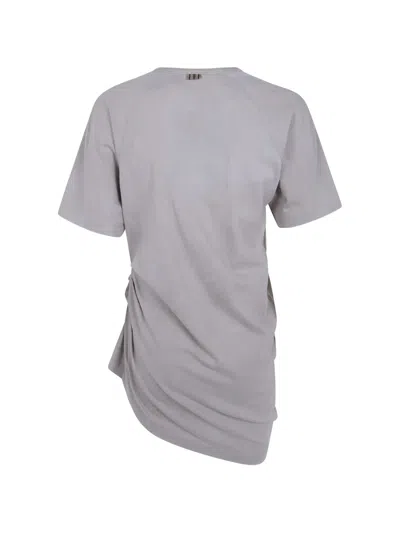 Ziggy Chen Asymmetric Gathered T-shirt In Gray