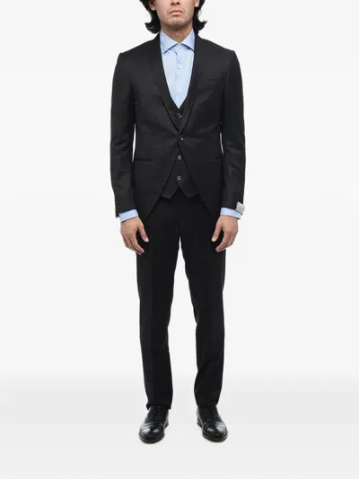 Corneliani Single-breasted Suit In Black