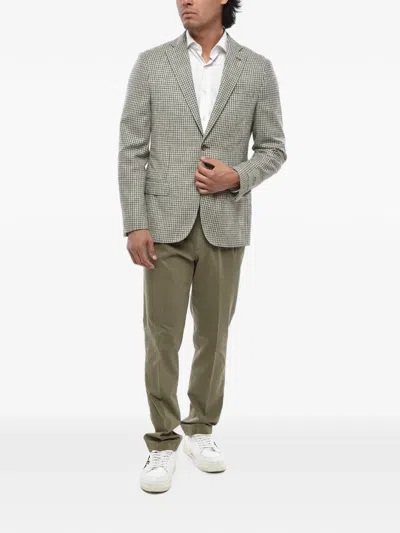 Corneliani Houndstooth Single-breasted Blazer In Gray