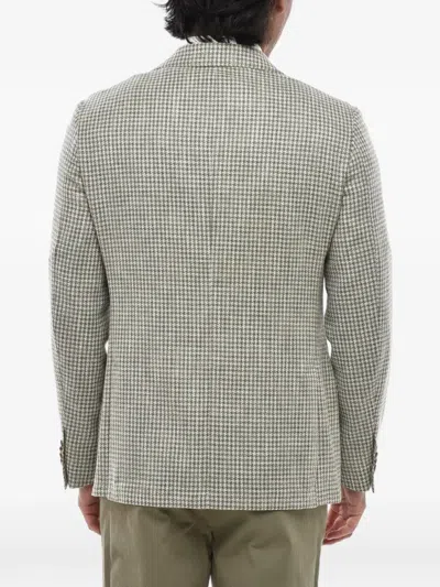 Corneliani Houndstooth Single-breasted Blazer In Gray
