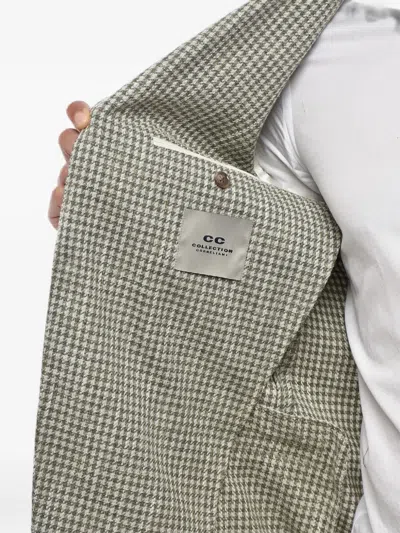 Corneliani Houndstooth Single-breasted Blazer In Gray