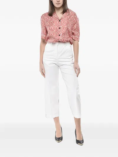 Ql2 Flat-front Chino Trousers In Metallic