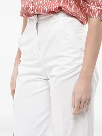 Ql2 Flat-front Chino Trousers In Metallic