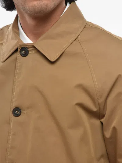 Corneliani Raglan-sleeve Button-up Coat In Brown