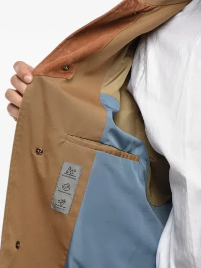 Corneliani Raglan-sleeve Button-up Coat In Brown