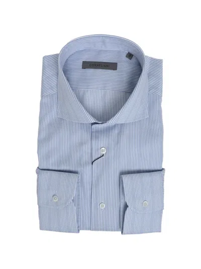 Corneliani Striped Shirt In Blue