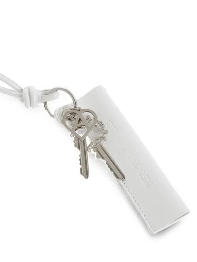 Alyx Logo-debossed Leather Keychain In White