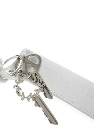 Alyx Logo-debossed Leather Keychain In White