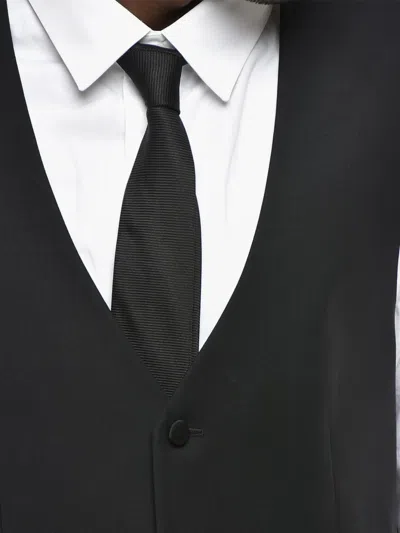 Corneliani Patterned-jacquard Button-up Waistcoat In Black