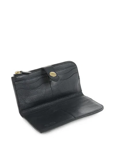 Il Bisonte Hammered Leather Wallet In Black