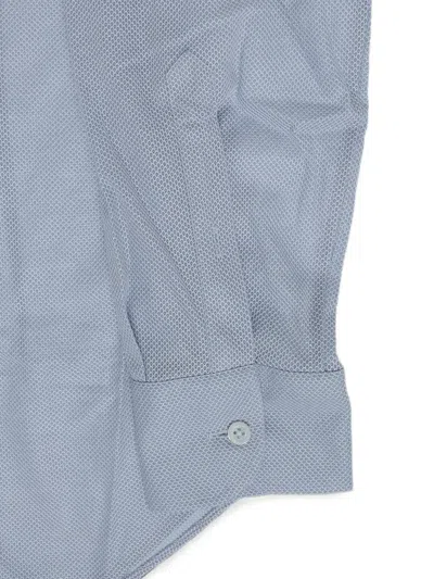 Corneliani Honeycomb-pattern Cotton Shirt In Blue