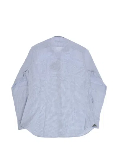 Corneliani Patterned Long-sleeve Shirt In Blue
